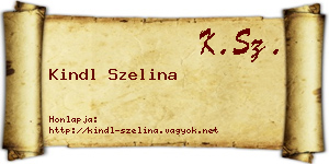 Kindl Szelina névjegykártya